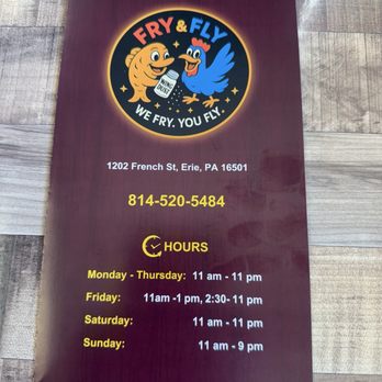Fry & Fly - Hours as of may 2026 - Seafood Near Me - Erie, Pennsylvania Fry & Fly - Hours as of may 2026 - Seafood Near Me - Erie, Pennsylvania