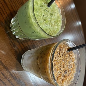 1228 Main - Iced Matcha with Oatmilk & vanilla, iced hazelnut latte - Bakeries Near Me - Las Vegas, Nevada