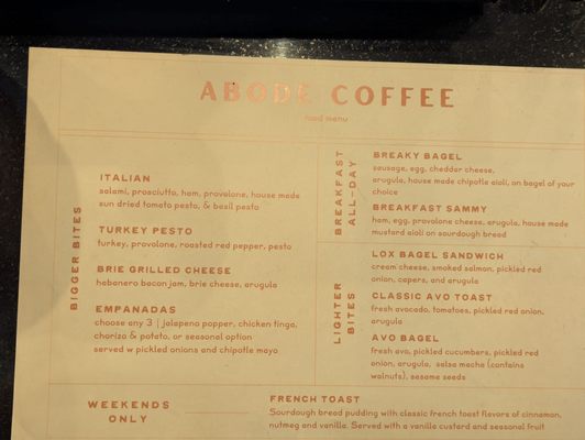 Menu photo 6 Abode Coffee Wildomar, CA