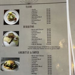 El Rinconcito Restaurant - Menu