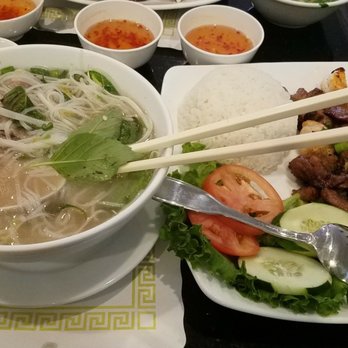 Pho Tan Vinh - Delicious pho and meat combo platter with rice - Vietnamese Near Me - Silver Spring, Maryland