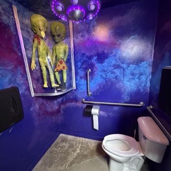 Funky Stretch Pizza - The coolest bathroom I've ever seen - Pizza Near Me - North Little Rock, Arkansas