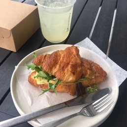 Lemonade and Croissant Breakfast Sandwich