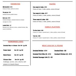 Salmark BBQ - Lunch & Dinner Menu