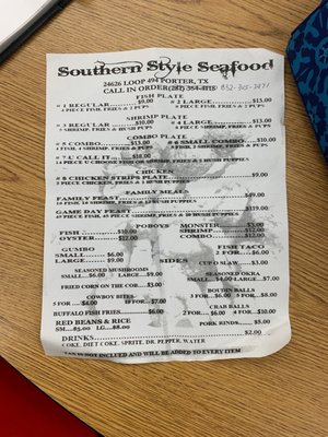 Menu photo 1 Southern Style Seafood Porter, TX Menu photo 1 Southern Style Seafood Porter, TX