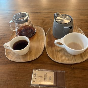Temple Coffee Roasters - Enlightenment on Right and Kenya Pourover on the left - Coffee & Tea Near Me - Sacramento, California
