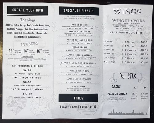 Menu photo 2 Pappas Pizzaria Chaparral, NM