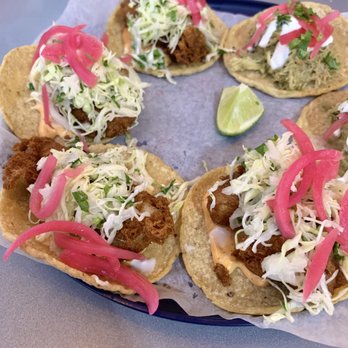 Vals - Baja Fish and Green Mole Chicken Tacos - Seafood Near Me - New Orleans, Louisiana Vals - Baja Fish and Green Mole Chicken Tacos - Seafood Near Me - New Orleans, Louisiana