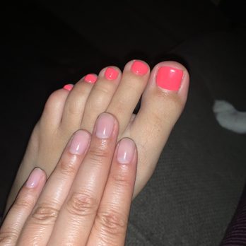 Happiest Nails & Spa - Mani and pedi. Went for the natural look on my mani. - Nail Salons Near Me - Oceanside, California