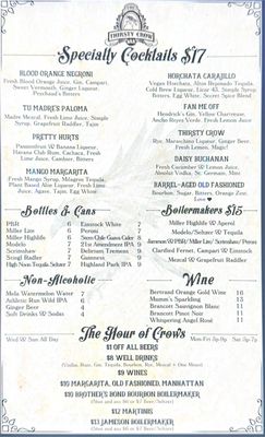 Menu photo 7 Thirsty Crow Los Angeles, CA