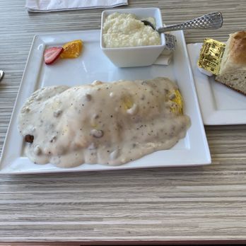 Biscuits And Gravy - Country omelette, biscuit and grits - Salad Near Me - Clawson, Michigan Biscuits And Gravy - Country omelette, biscuit and grits - Salad Near Me - Clawson, Michigan