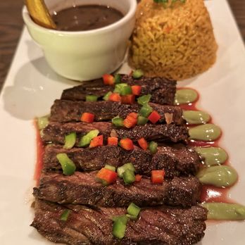 Coco Bistro Kitchen & Lounge - Carne Asada with rice and beans - Cuban Near Me - Smithtown, New York