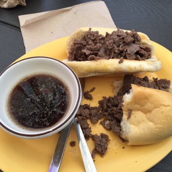 Purple Pie Place - Prime rib dip. The meat is in really small pieces, which makes it impossible to eat without much of it falling out of the bread. - Desserts Near Me - Custer, South Dakota