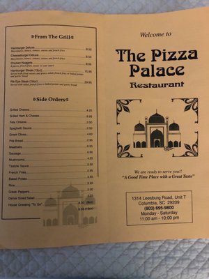 Menu photo 6 Pizza Palace Columbia, SC