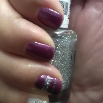 Bliss Nails & Spa - Queen of Grape with silver. With Trish's special hard gel, my nails will look this amazing @ 2 weeks with no chips or lifting. - Nail Salons Near Me - Lake Forest, California Bliss Nails & Spa - Queen of Grape with silver. With Trish's special hard gel, my nails will look this amazing @ 2 weeks with no chips or lifting. - Nail Salons Near Me - Lake Forest, California