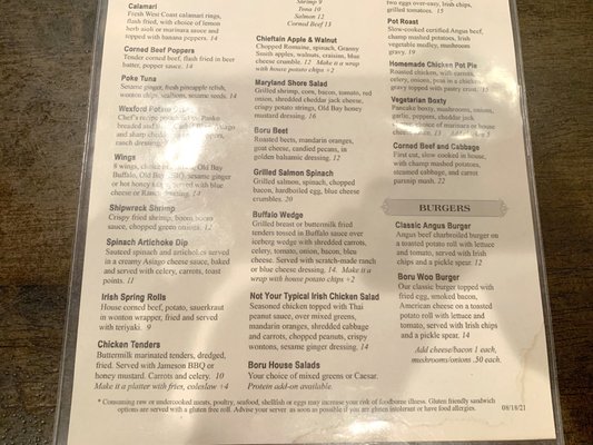 Menu photo 6 Brian Boru Restaurant and Pub Severna Park, MD