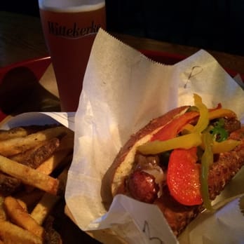 Wursthaus - Wild boar bratwurst with all the fixings, Belgian fries and Fruli bier - Pubs Near Me - Santa Ana, California Wursthaus - Wild boar bratwurst with all the fixings, Belgian fries and Fruli bier - Pubs Near Me - Santa Ana, California