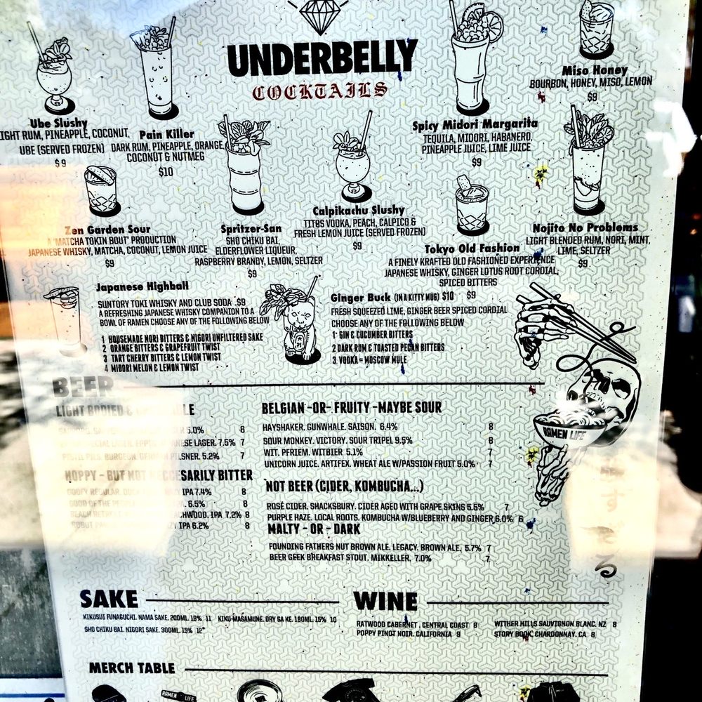 Underbelly - Drink Menu - Ramen Near Me - San Diego, California Underbelly - Drink Menu - Ramen Near Me - San Diego, California