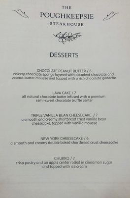 Menu photo 3 Poughkeepsie Steakhouse Poughkeepsie, NY
