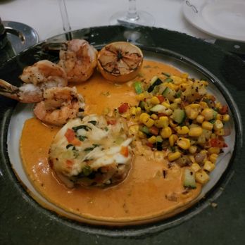 Shanahan's Steakhouse - Colossal crab cake and prawns - Steakhouses Near Me - Denver, Colorado Shanahan's Steakhouse - Colossal crab cake and prawns - Steakhouses Near Me - Denver, Colorado
