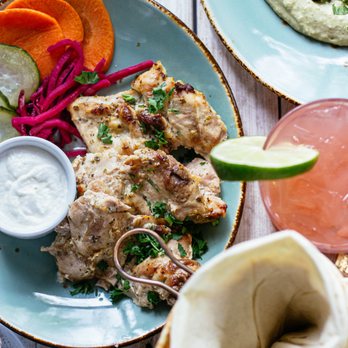 Jamjar Canteen - Shish Mezze: Yogurt marinated chicken thighs - Lebanese Near Me - Vancouver, British Columbia Jamjar Canteen - Shish Mezze: Yogurt marinated chicken thighs - Lebanese Near Me - Vancouver, British Columbia