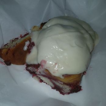 Train Wreck Bar - Fresh raspberry cinnamon roll from the TRAIN WRECK BAKERY! - Sports Bars Near Me - Burlington, Washington Train Wreck Bar - Fresh raspberry cinnamon roll from the TRAIN WRECK BAKERY! - Sports Bars Near Me - Burlington, Washington