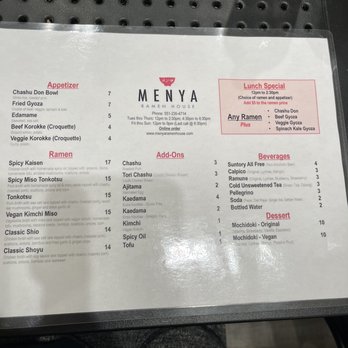 Menya Ramen House - Menu - Ramen Near Me - Metuchen, New Jersey Menya Ramen House - Menu - Ramen Near Me - Metuchen, New Jersey