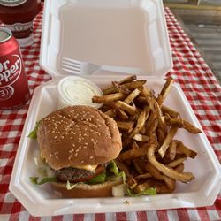 King's Fries - Cheeseburger LTO and fries. Coleslaw too.
