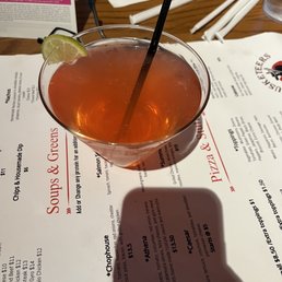 a drink in a glass