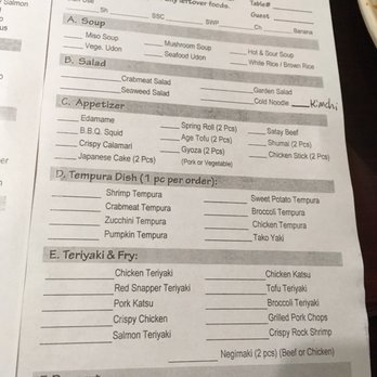 Sushi King - All you can eat menu part 1 - Japanese Near Me - Cherry Hill, New Jersey