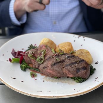 Gather in Jackson Hole - Red Wine Marinated Bison* with Seared Day Boat Scallops - New American Near Me - Jackson, Wyoming Gather in Jackson Hole - Red Wine Marinated Bison* with Seared Day Boat Scallops - New American Near Me - Jackson, Wyoming