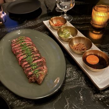 Animae - ny steak with banchan - Asian Fusion Near Me - San Diego, California