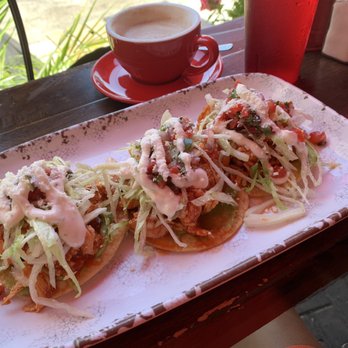 Red Maple - Chicken tinga tostada - Cafes Near Me - Los Angeles, California Red Maple - Chicken tinga tostada - Cafes Near Me - Los Angeles, California