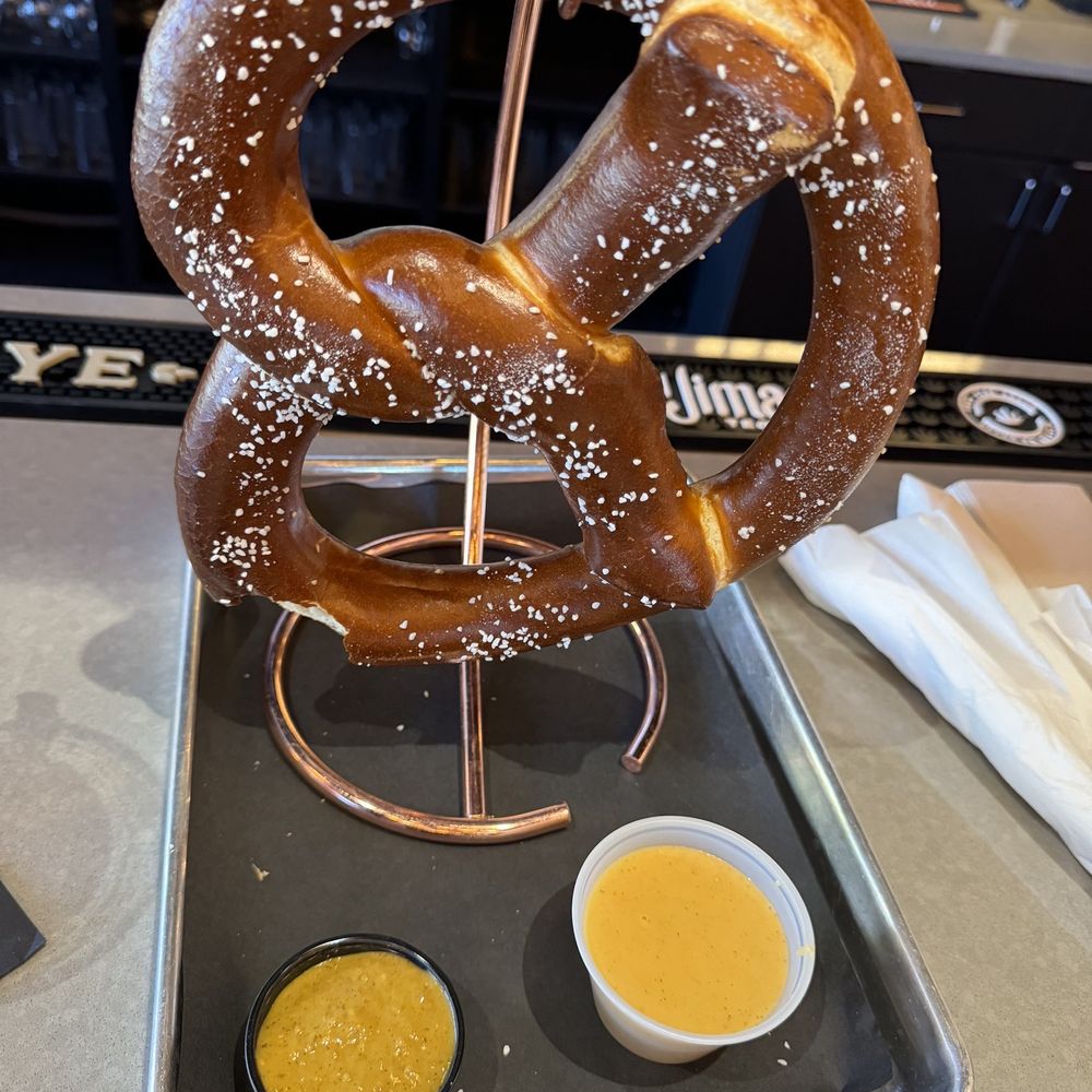 Iron Forge Brewing Co. - Pretzel was crispy on the outside but slightly hollow on the inside. Mustard had great spice. - Breweries Near Me - Sevierville, Tennessee