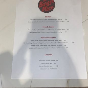 The Burger Place - Menu - Burgers Near Me - Atlanta, Georgia
