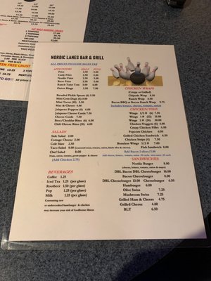 Menu photo 4 Nordic Lanes Westby, WI
