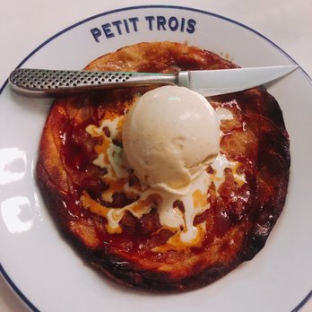 Petit Trois - Apple tart with vanilla bean ice cream - French Near Me - Sherman Oaks, California Petit Trois - Apple tart with vanilla bean ice cream - French Near Me - Sherman Oaks, California