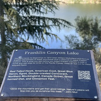 Franklin Canyon Park - Franklin Canyon Lake description plaque - Parks Near Me - Beverly Hills, California Franklin Canyon Park - Franklin Canyon Lake description plaque - Parks Near Me - Beverly Hills, California
