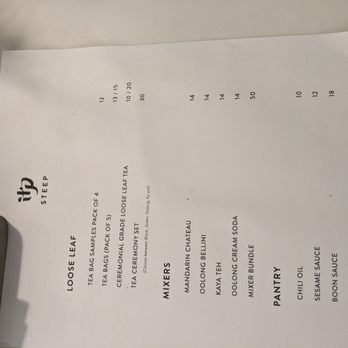 Steep - Menu 3/26/2022 - Tea Rooms Near Me - Los Angeles, California Steep - Menu 3/26/2022 - Tea Rooms Near Me - Los Angeles, California