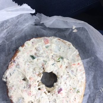 Bagel Beanery - You can see the actual pieces of veggies in the veggie cream cheese! - Bagels Near Me - Grand Rapids, Michigan