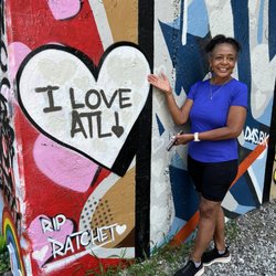 Atlanta Beltline - Artwork and beautiful graffiti on bridge on PCM Beltline with my best friend from Seattle