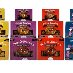 Brittle Brothers Box Collection 3oz, 8oz and 16oz sizes Peanut, Cashew, Pecan and Bacon flavors