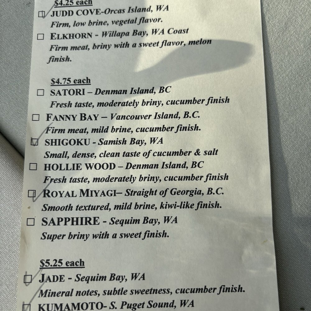 The Oyster Bar - Oysters we tried - Seafood Near Me - Bow, Washington The Oyster Bar - Oysters we tried - Seafood Near Me - Bow, Washington