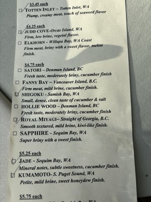 Menu photo 4 The Oyster Bar Bow, WA