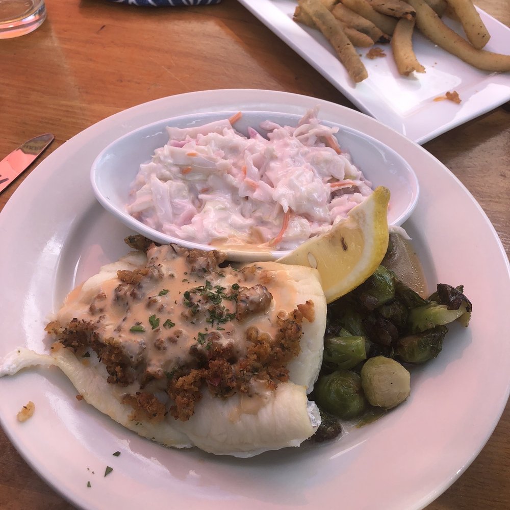Lions Den Tavern - Baked stuffed haddock - American Near Me - Waterville, Maine Lions Den Tavern - Baked stuffed haddock - American Near Me - Waterville, Maine
