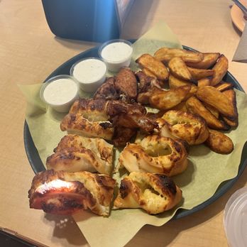 Straw Hat Pizza - Wings...potato fries and twists garlic Parmesan yummy - Pizza Near Me - Rancho Cordova, California Straw Hat Pizza - Wings...potato fries and twists garlic Parmesan yummy - Pizza Near Me - Rancho Cordova, California