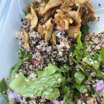Fast Greek Cafe - Quinoa salad with chicken shawarma YUM - Greek Near Me - Myrtle Beach, South Carolina Fast Greek Cafe - Quinoa salad with chicken shawarma YUM - Greek Near Me - Myrtle Beach, South Carolina