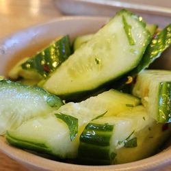 Bartaco Hilldale - Pickled cucumbers. Would definitely look better if there were mini cucumbers. Cucumbers looks old.