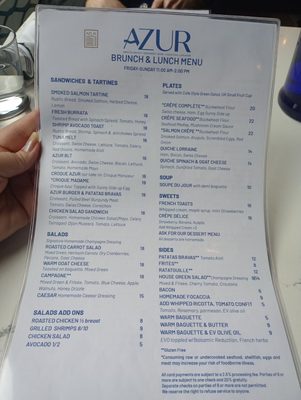 Menu photo 1 AZUR Charleston, SC
