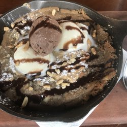Jimmy Jack's Rib Shack - Peanut butter cookie skillet with extra scoop of chocolate ice cream